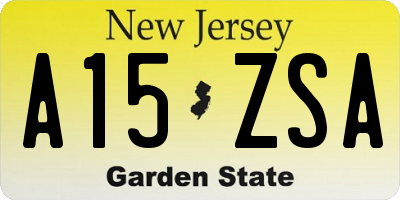 NJ license plate A15ZSA
