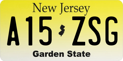 NJ license plate A15ZSG