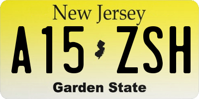 NJ license plate A15ZSH