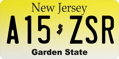 NJ license plate A15ZSR