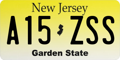 NJ license plate A15ZSS