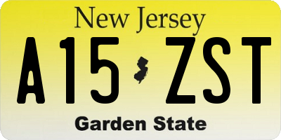 NJ license plate A15ZST