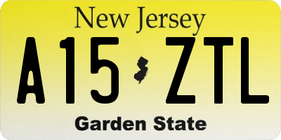 NJ license plate A15ZTL