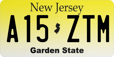 NJ license plate A15ZTM