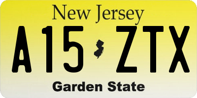 NJ license plate A15ZTX