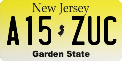 NJ license plate A15ZUC