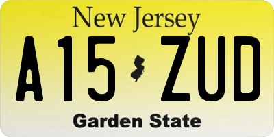 NJ license plate A15ZUD