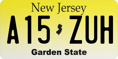 NJ license plate A15ZUH