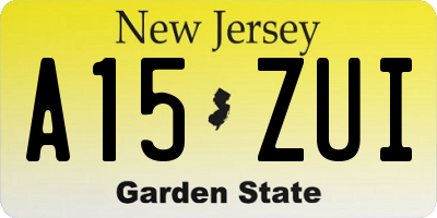 NJ license plate A15ZUI