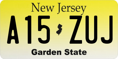 NJ license plate A15ZUJ