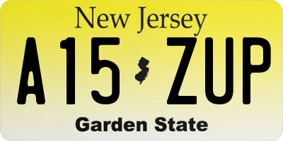 NJ license plate A15ZUP