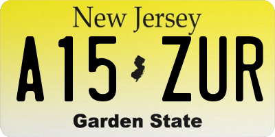 NJ license plate A15ZUR