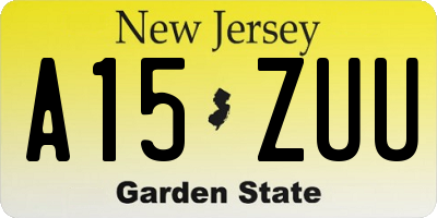 NJ license plate A15ZUU