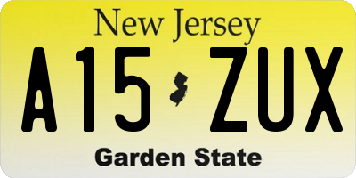 NJ license plate A15ZUX