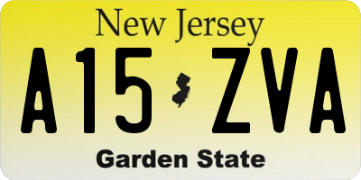 NJ license plate A15ZVA