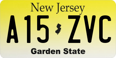 NJ license plate A15ZVC