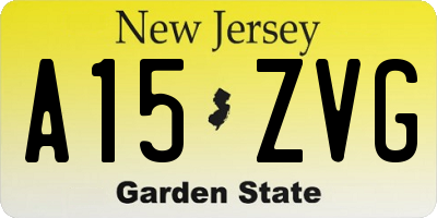 NJ license plate A15ZVG