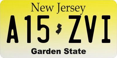 NJ license plate A15ZVI