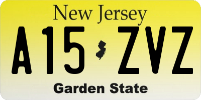 NJ license plate A15ZVZ