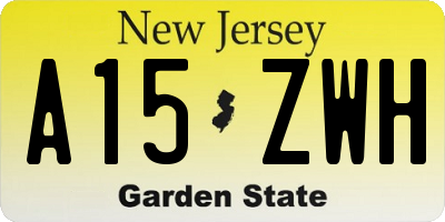 NJ license plate A15ZWH