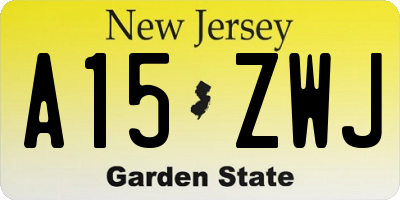 NJ license plate A15ZWJ