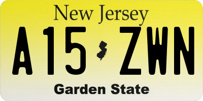 NJ license plate A15ZWN