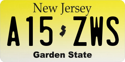NJ license plate A15ZWS