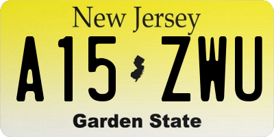 NJ license plate A15ZWU