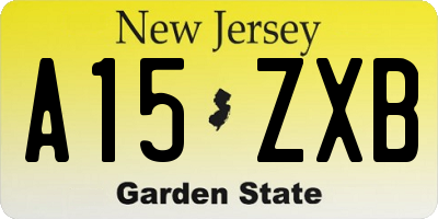 NJ license plate A15ZXB