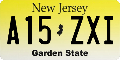 NJ license plate A15ZXI