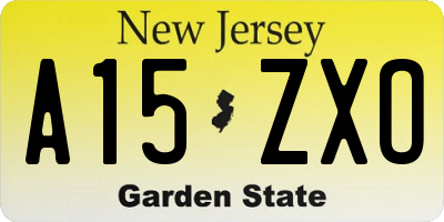 NJ license plate A15ZXO