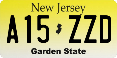 NJ license plate A15ZZD