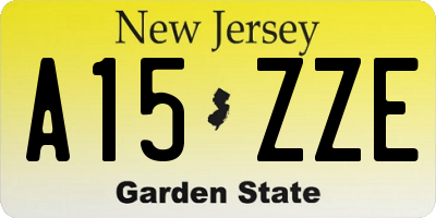 NJ license plate A15ZZE