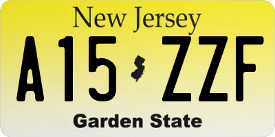 NJ license plate A15ZZF