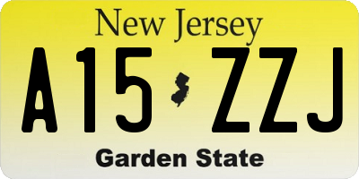 NJ license plate A15ZZJ
