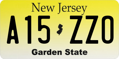 NJ license plate A15ZZO