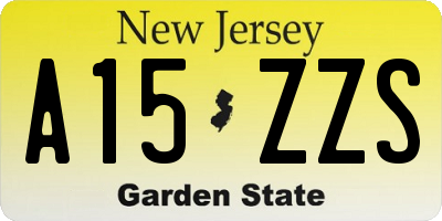 NJ license plate A15ZZS