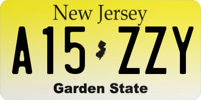 NJ license plate A15ZZY