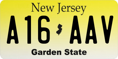 NJ license plate A16AAV