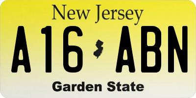 NJ license plate A16ABN