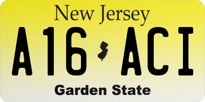 NJ license plate A16ACI