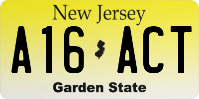 NJ license plate A16ACT