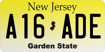 NJ license plate A16ADE