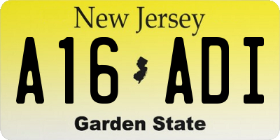 NJ license plate A16ADI