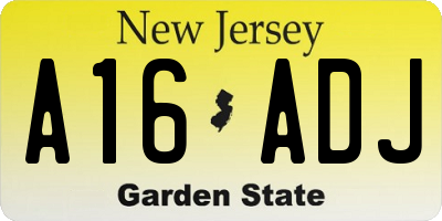 NJ license plate A16ADJ