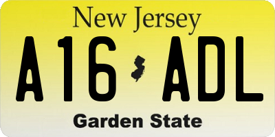 NJ license plate A16ADL