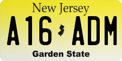 NJ license plate A16ADM
