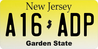 NJ license plate A16ADP