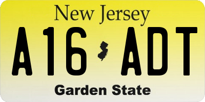 NJ license plate A16ADT