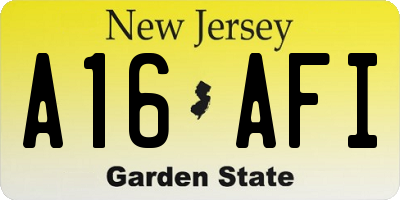 NJ license plate A16AFI